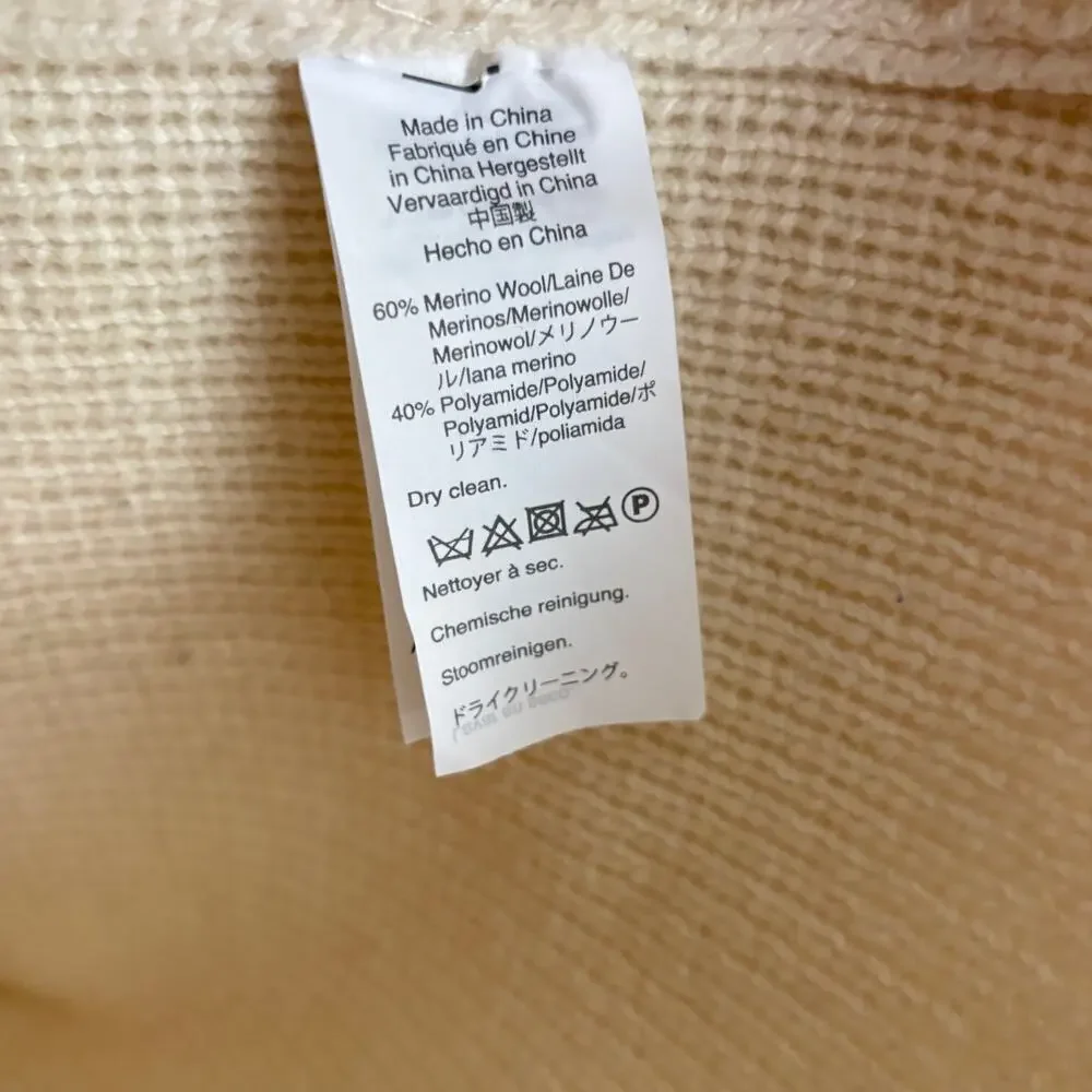J Crew Double Breasted Sweater Blazer S White Cardi Oversized AF390 J.Crew Wool